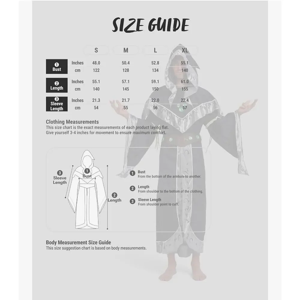 Spooktacular Creations Mystical Dark Sorcerer Costume - Men's Adult XL New